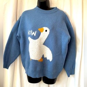 Aelfric Eden Unisex Sz L WOW Goode Sweater Sky Blue Heavy